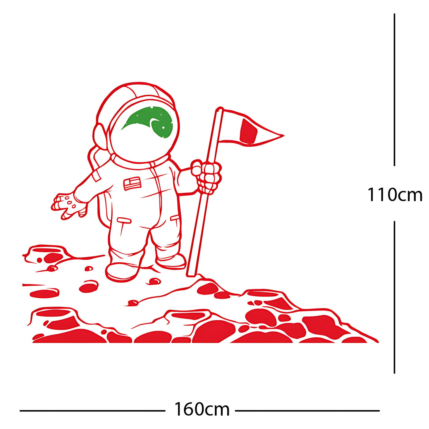 Spaceman on the Moon Wall Sticker – Astronaut Kids Bedroom Decal