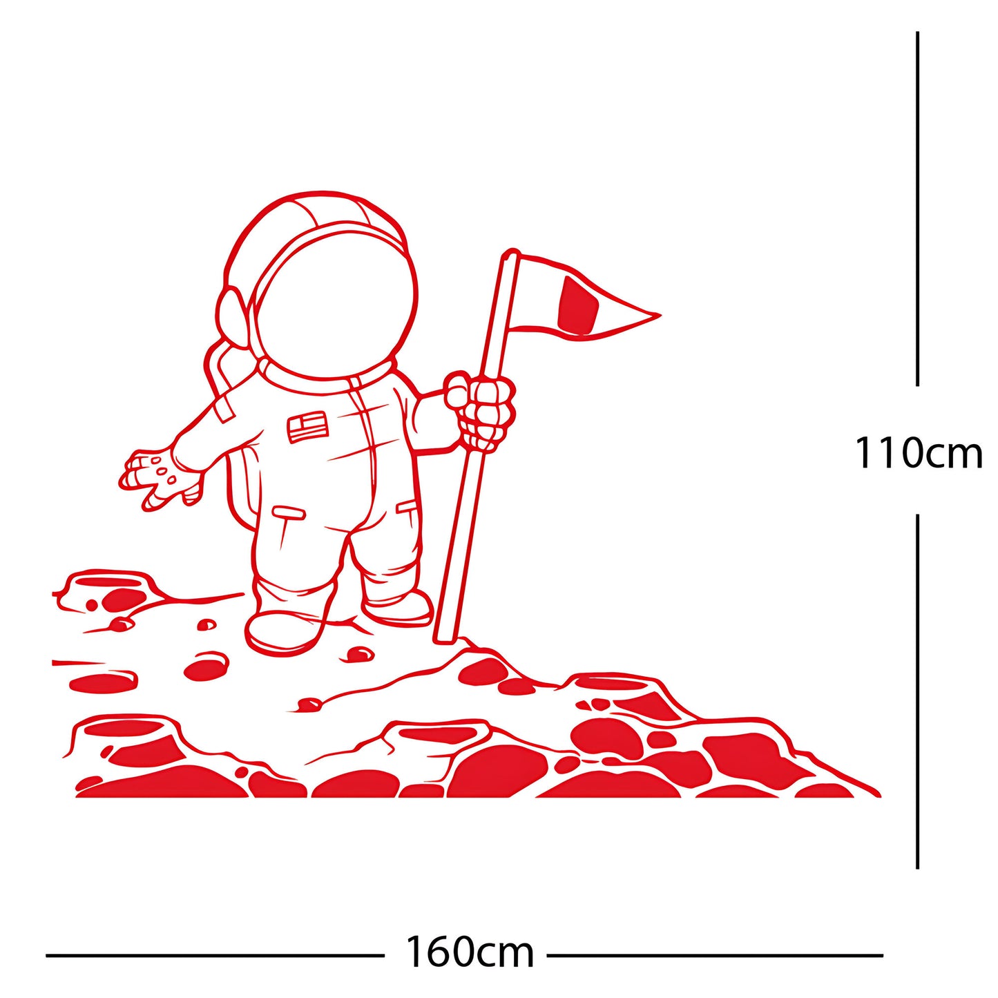 Spaceman on the Moon Wall Sticker – Astronaut Kids Bedroom Decal
