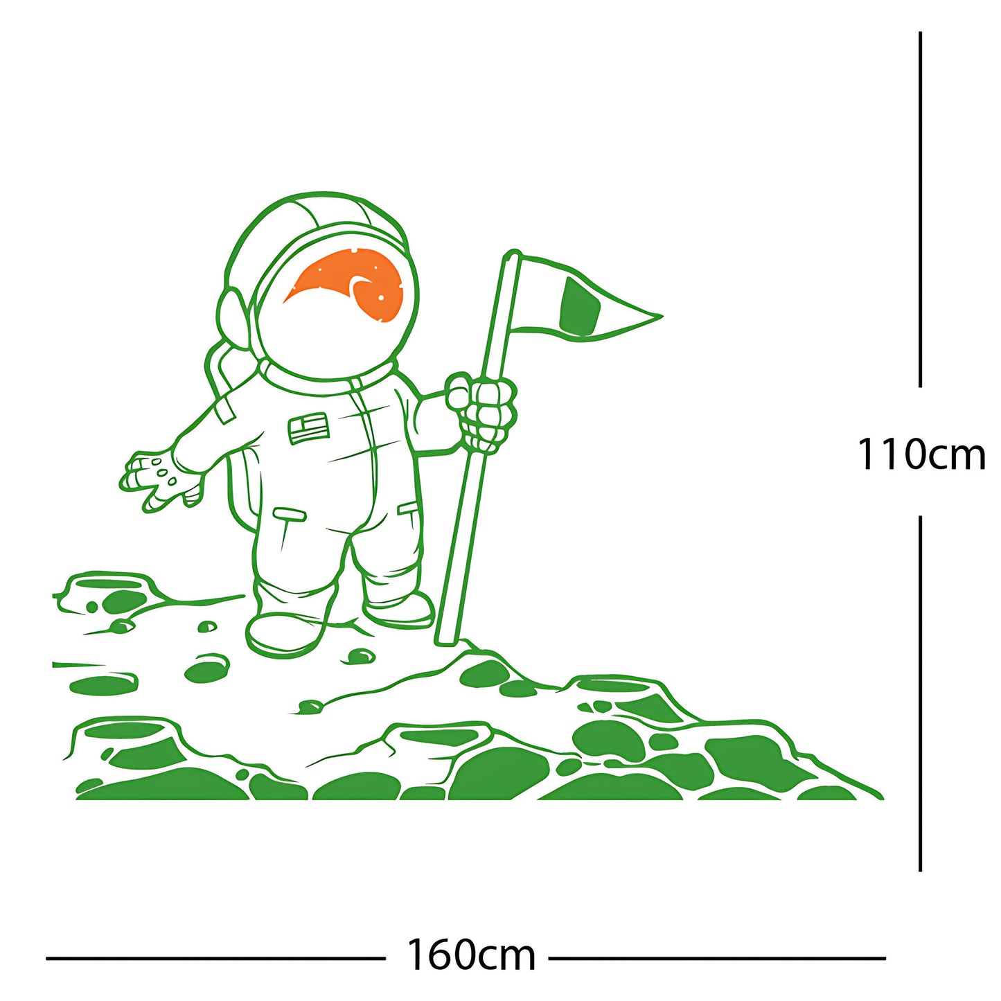 Spaceman on the Moon Wall Sticker – Astronaut Kids Bedroom Decal