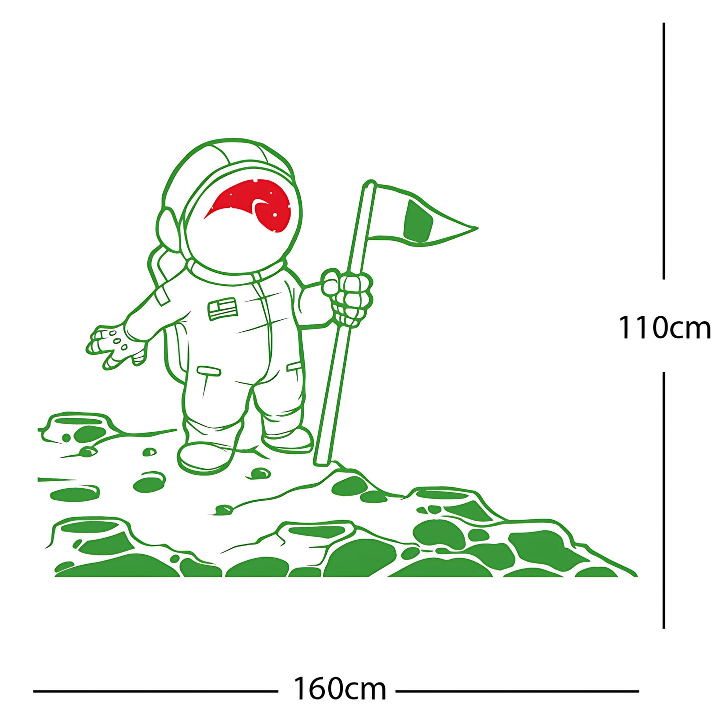 Spaceman on the Moon Wall Sticker – Astronaut Kids Bedroom Decal