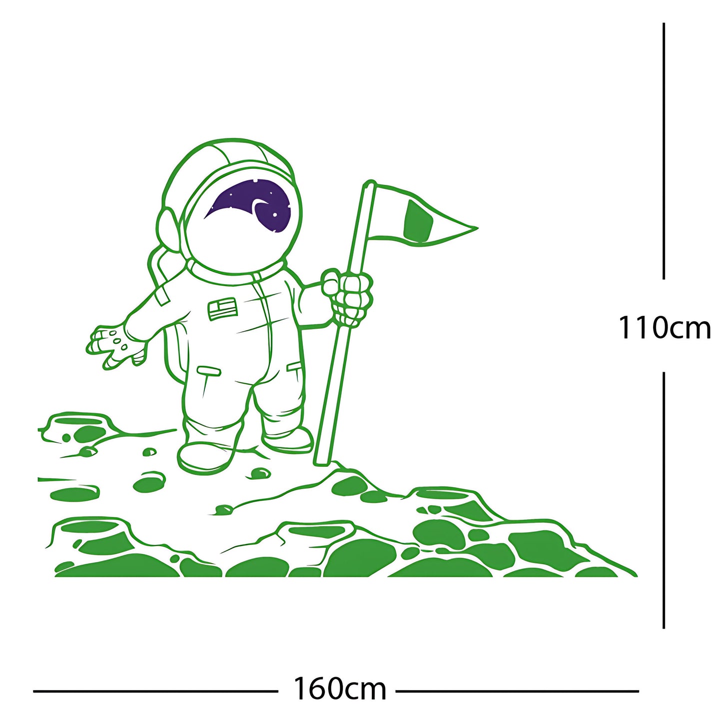 Spaceman on the Moon Wall Sticker – Astronaut Kids Bedroom Decal