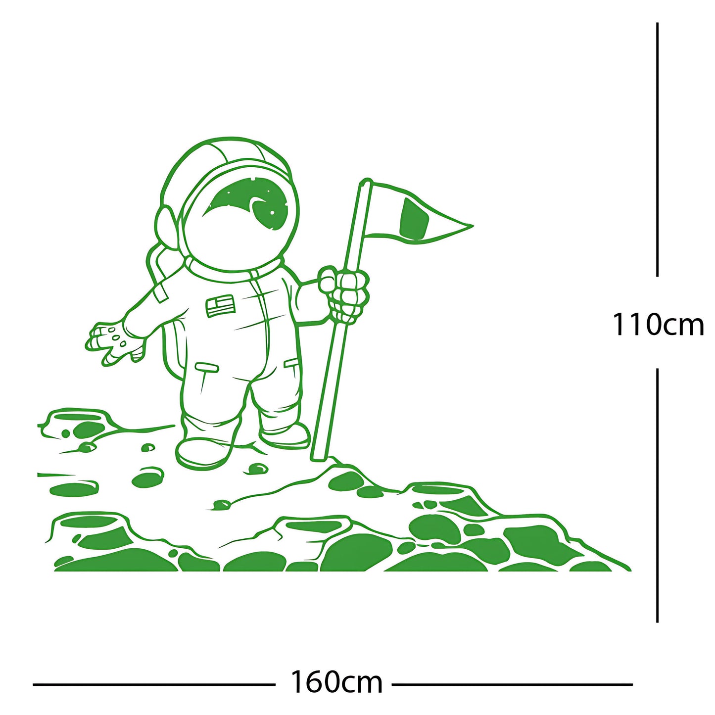 Spaceman on the Moon Wall Sticker – Astronaut Kids Bedroom Decal
