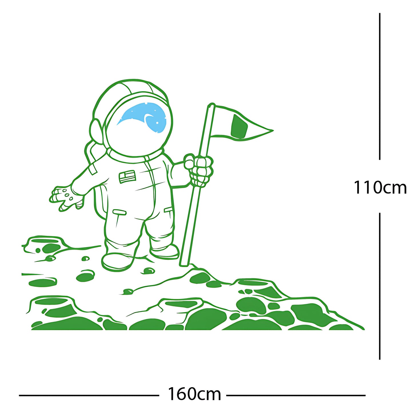 Spaceman on the Moon Wall Sticker – Astronaut Kids Bedroom Decal