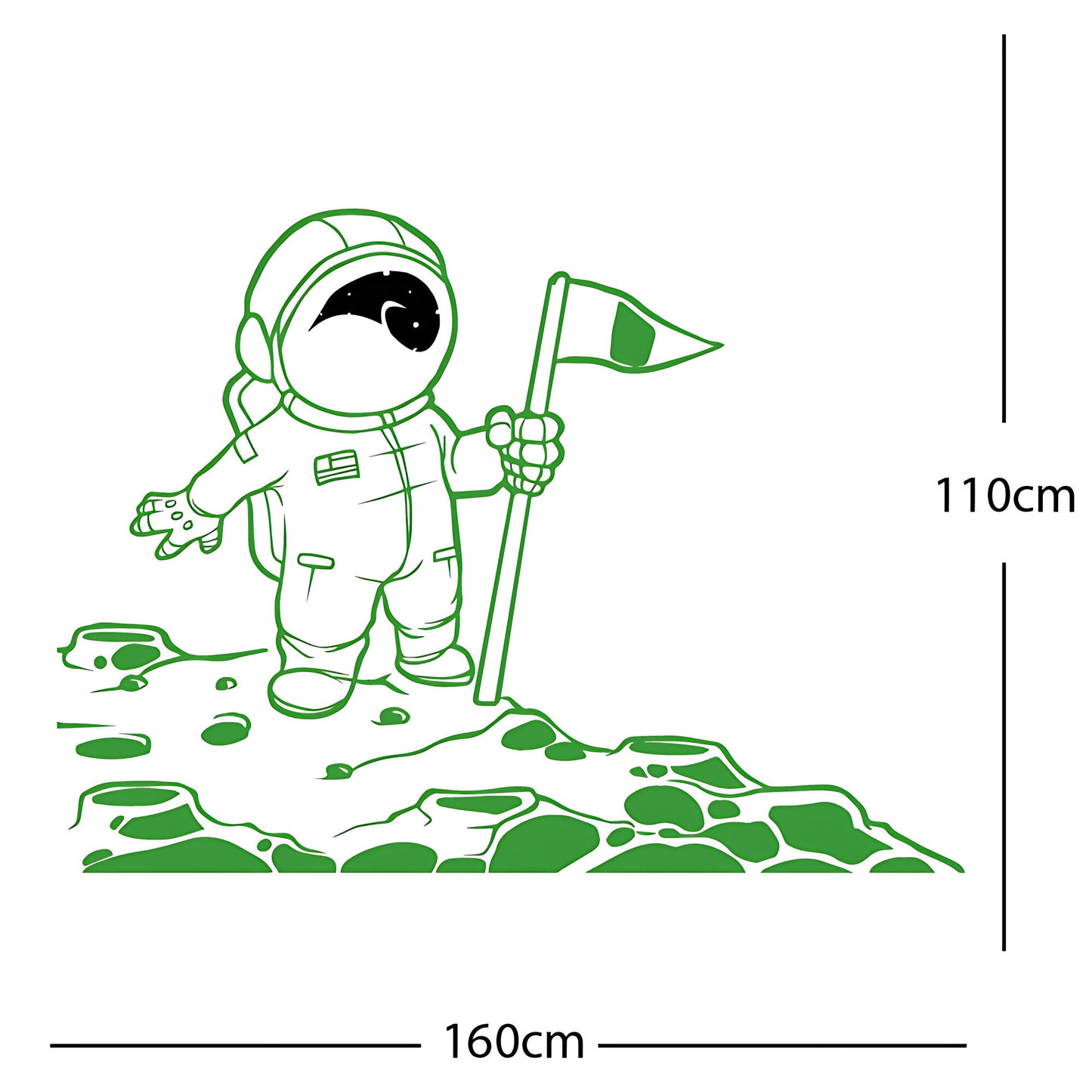 Spaceman on the Moon Wall Sticker – Astronaut Kids Bedroom Decal