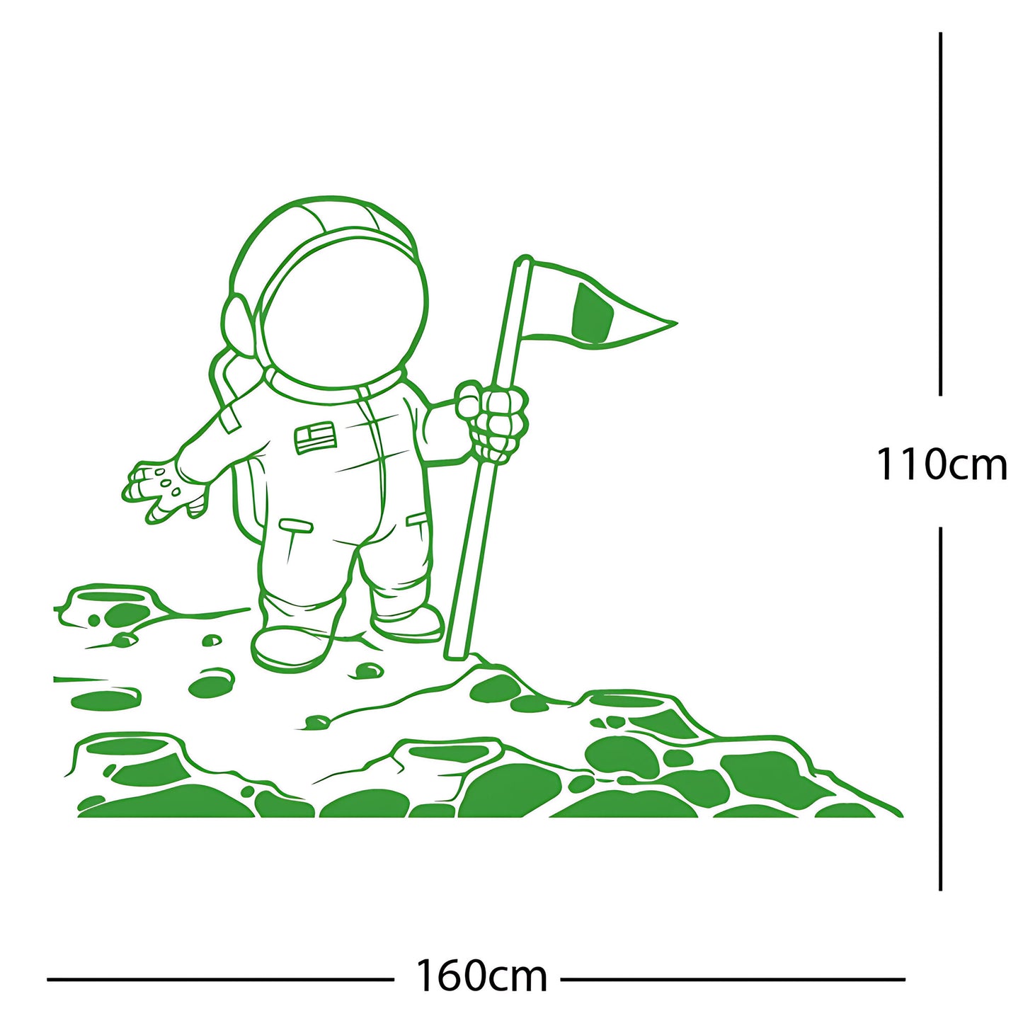 Spaceman on the Moon Wall Sticker – Astronaut Kids Bedroom Decal
