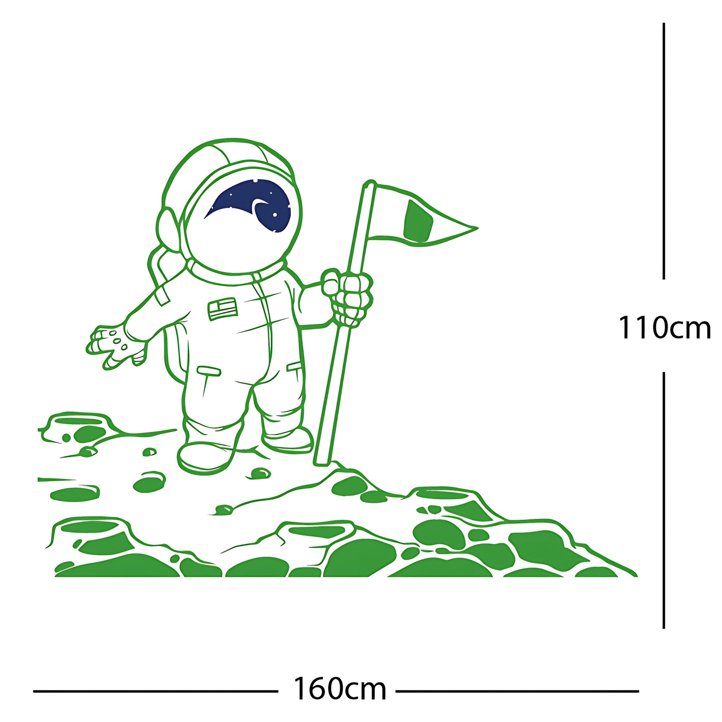 Spaceman on the Moon Wall Sticker – Astronaut Kids Bedroom Decal