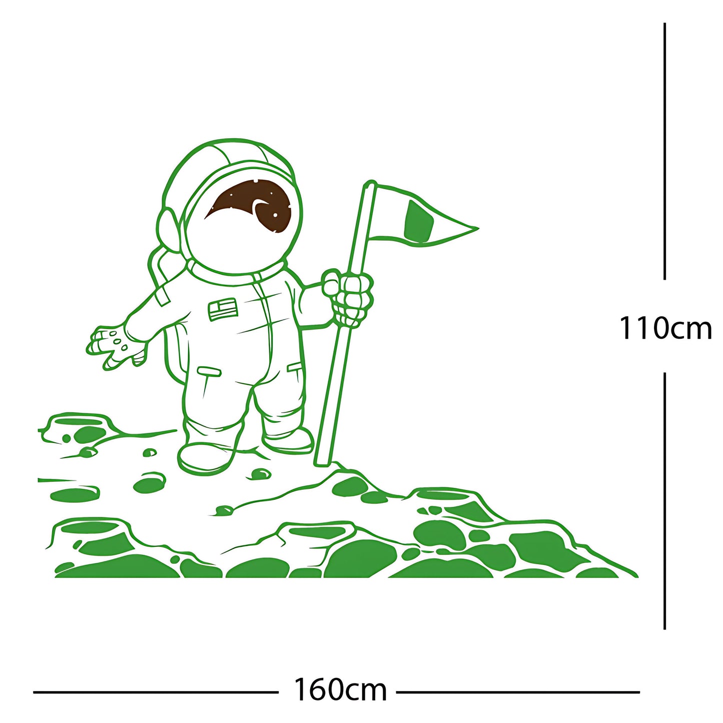 Spaceman on the Moon Wall Sticker – Astronaut Kids Bedroom Decal
