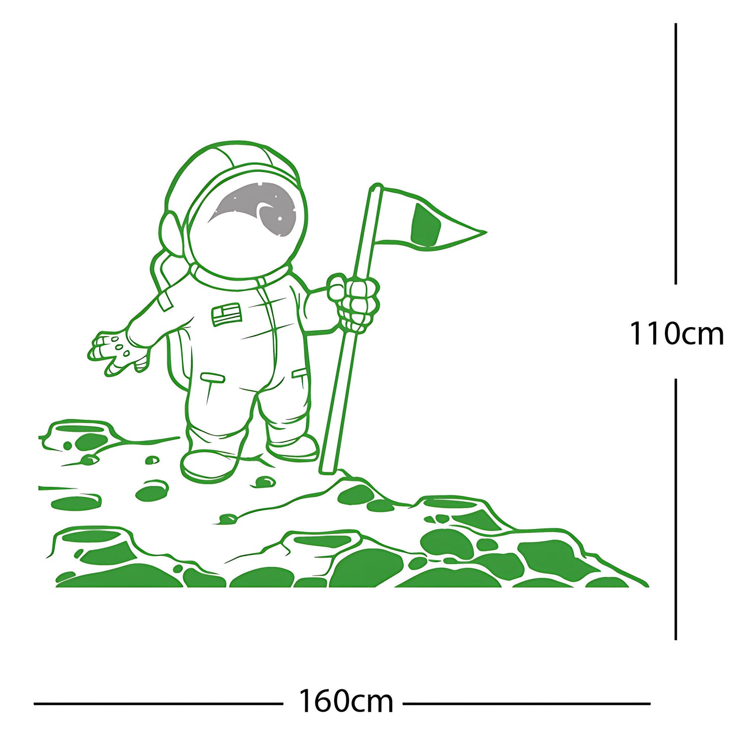 Spaceman on the Moon Wall Sticker – Astronaut Kids Bedroom Decal