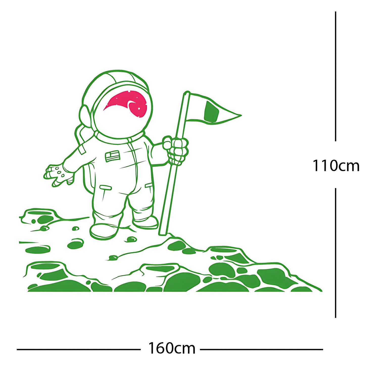 Spaceman on the Moon Wall Sticker – Astronaut Kids Bedroom Decal