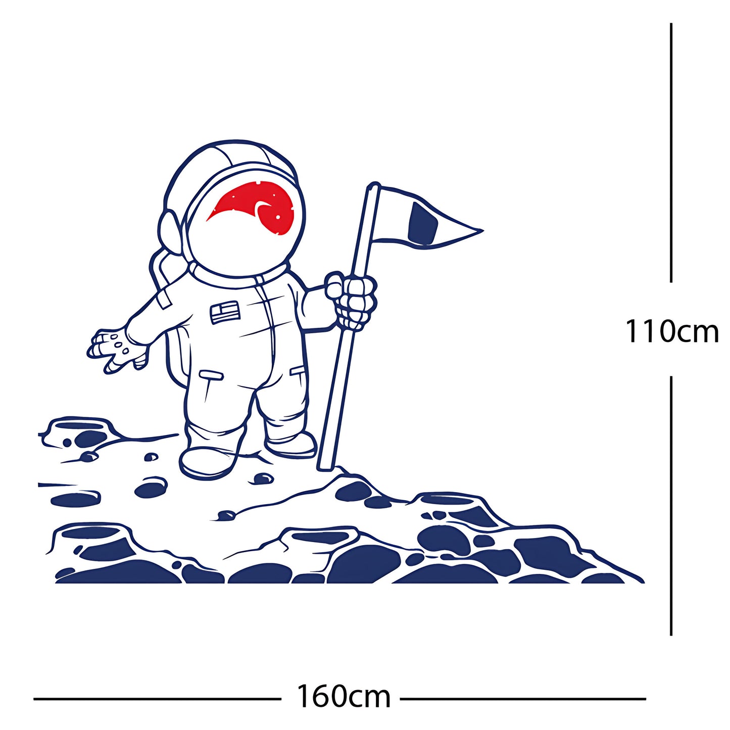 Spaceman on the Moon Wall Sticker – Astronaut Kids Bedroom Decal