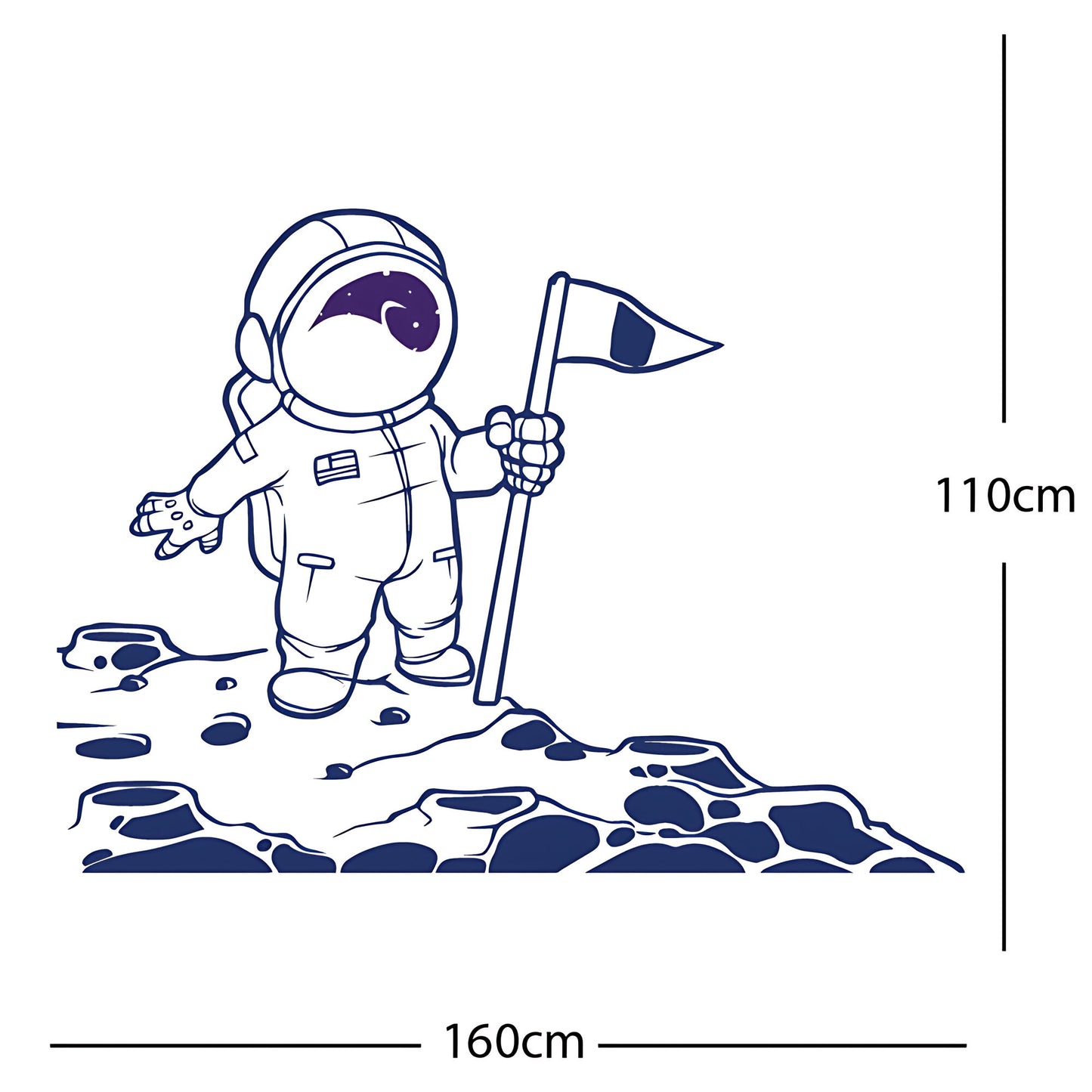 Spaceman on the Moon Wall Sticker – Astronaut Kids Bedroom Decal