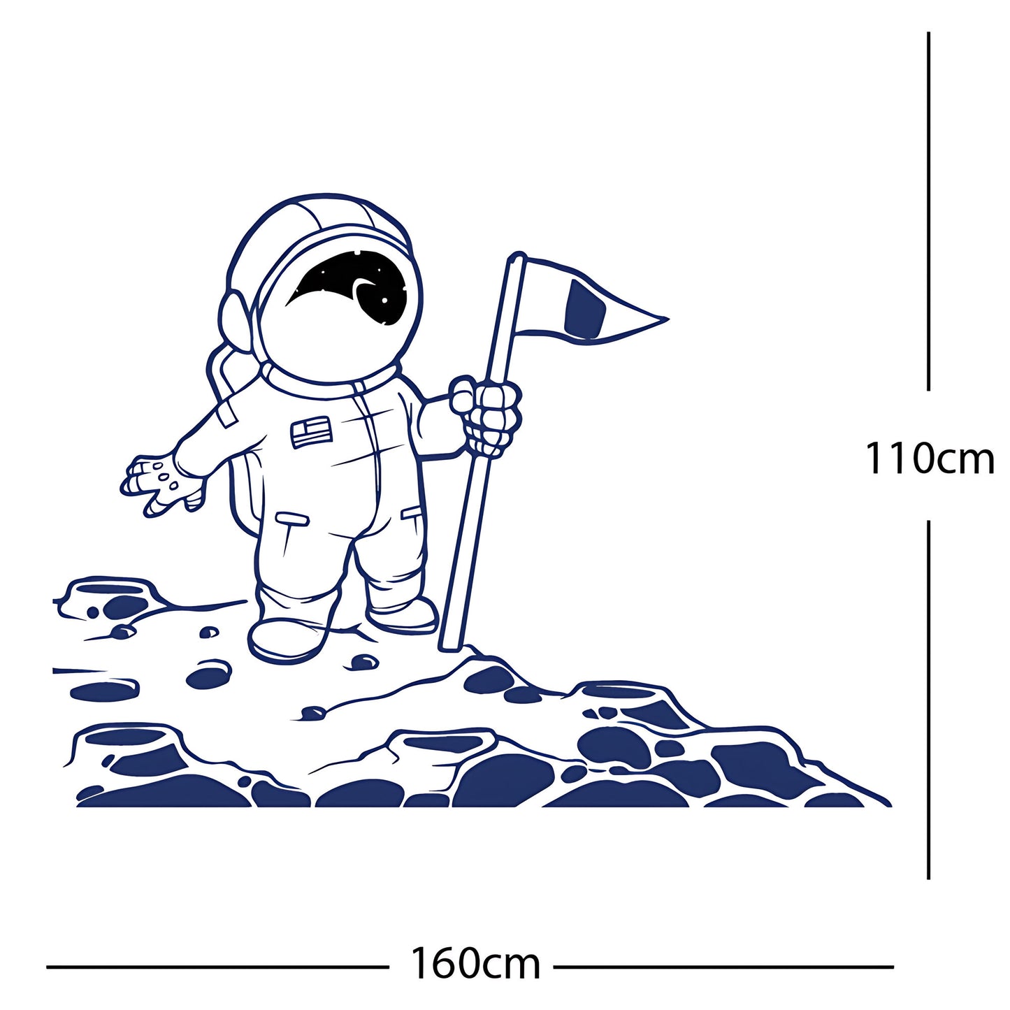 Spaceman on the Moon Wall Sticker – Astronaut Kids Bedroom Decal
