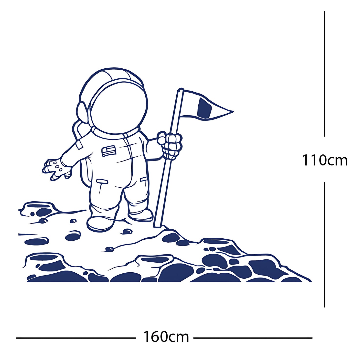 Spaceman on the Moon Wall Sticker – Astronaut Kids Bedroom Decal