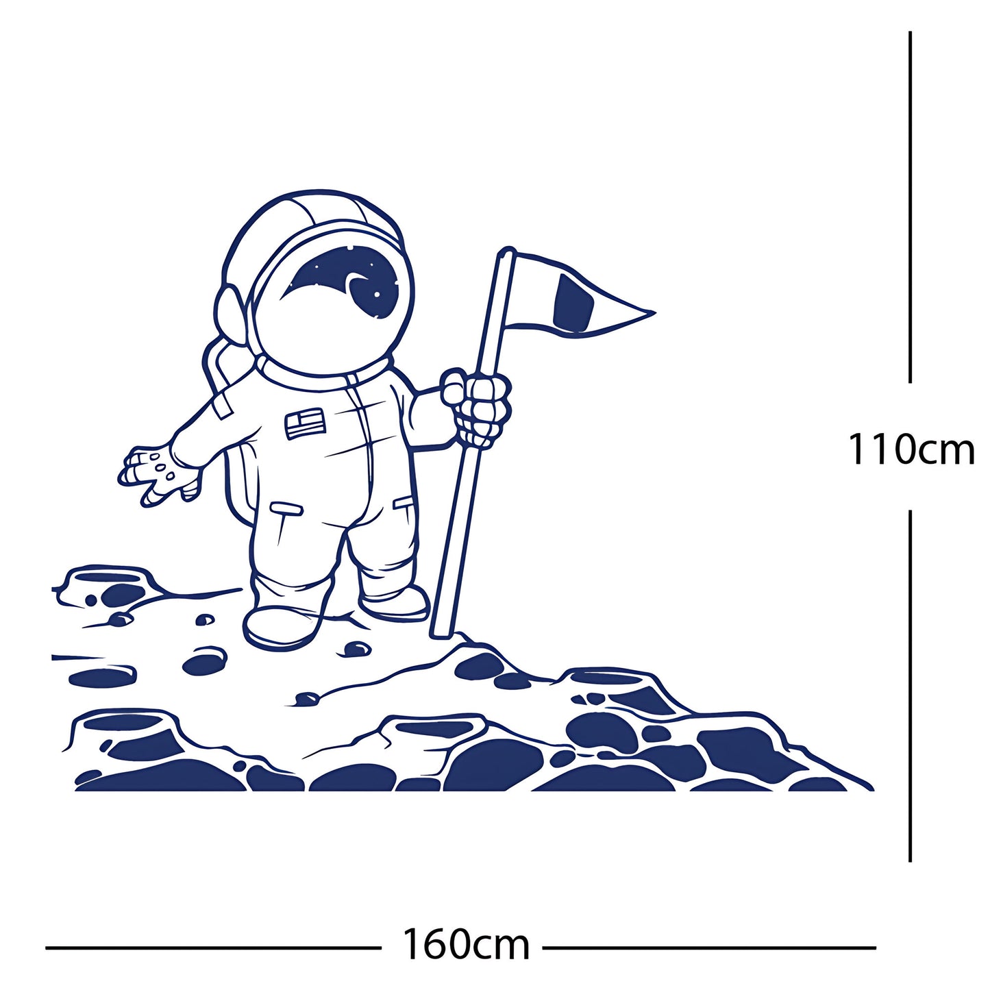 Spaceman on the Moon Wall Sticker – Astronaut Kids Bedroom Decal