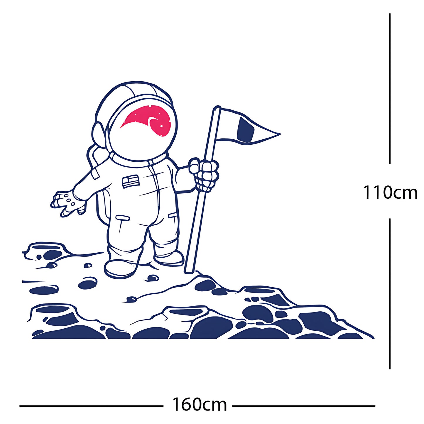 Spaceman on the Moon Wall Sticker – Astronaut Kids Bedroom Decal