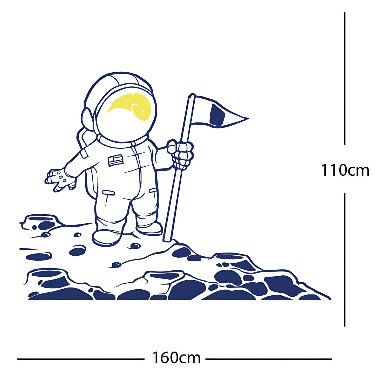 Spaceman on the Moon Wall Sticker – Astronaut Kids Bedroom Decal