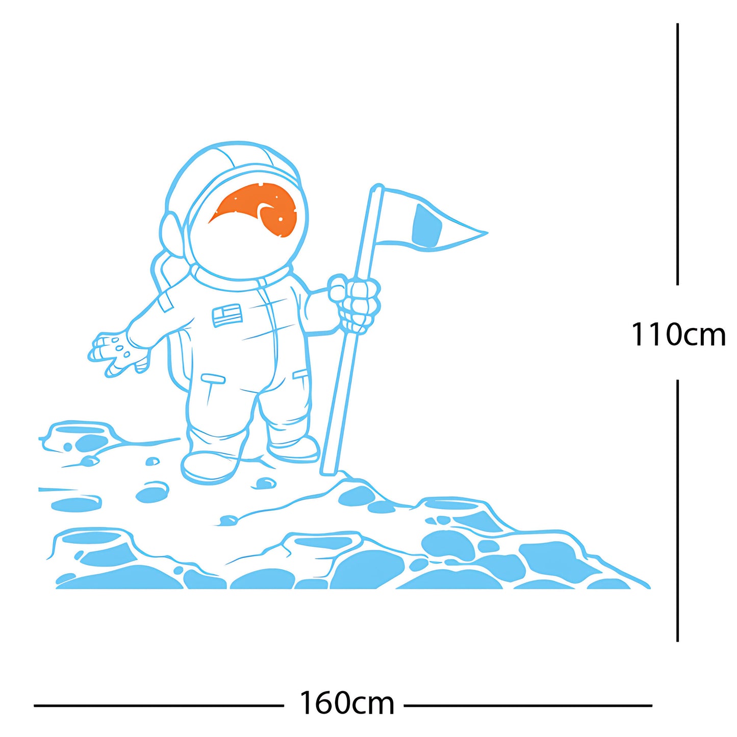 Spaceman on the Moon Wall Sticker – Astronaut Kids Bedroom Decal