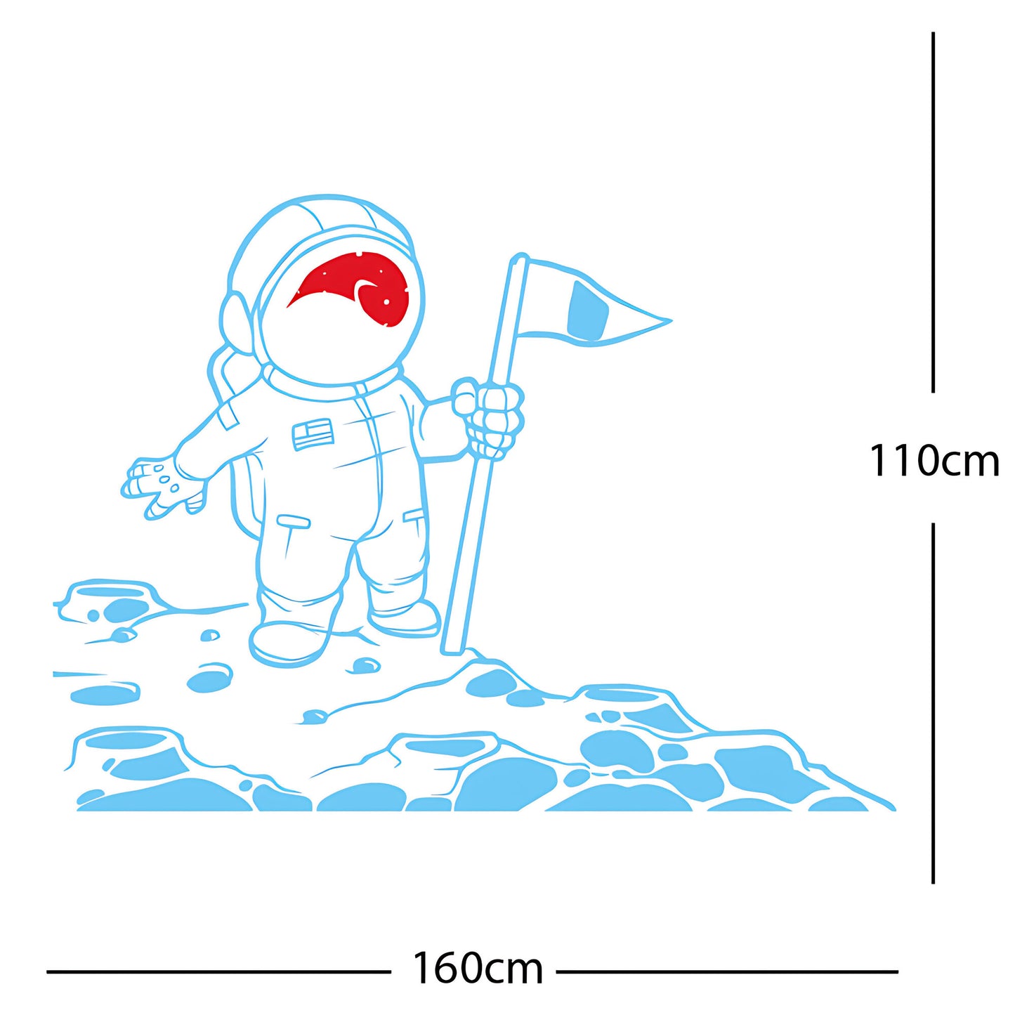 Spaceman on the Moon Wall Sticker – Astronaut Kids Bedroom Decal