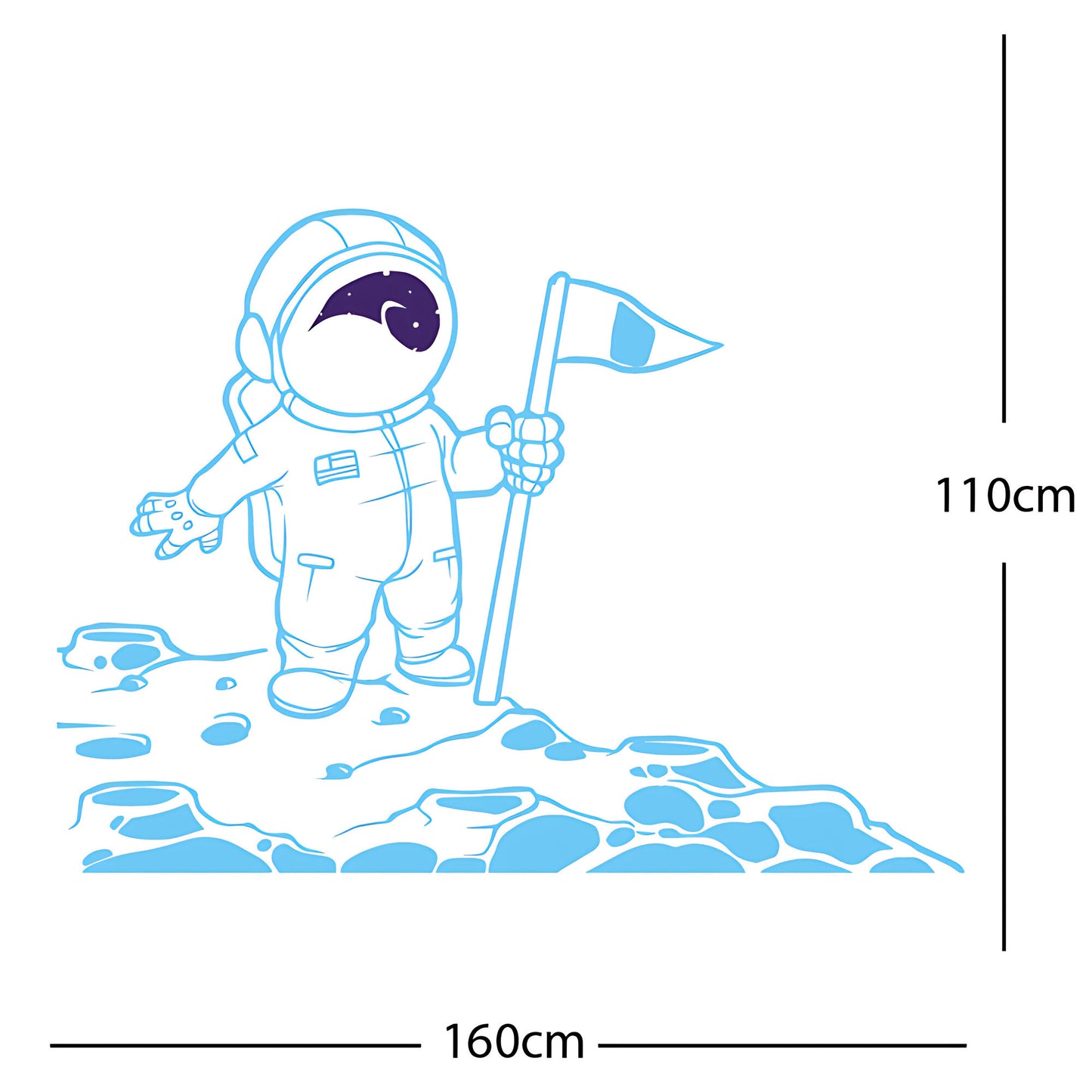 Spaceman on the Moon Wall Sticker – Astronaut Kids Bedroom Decal