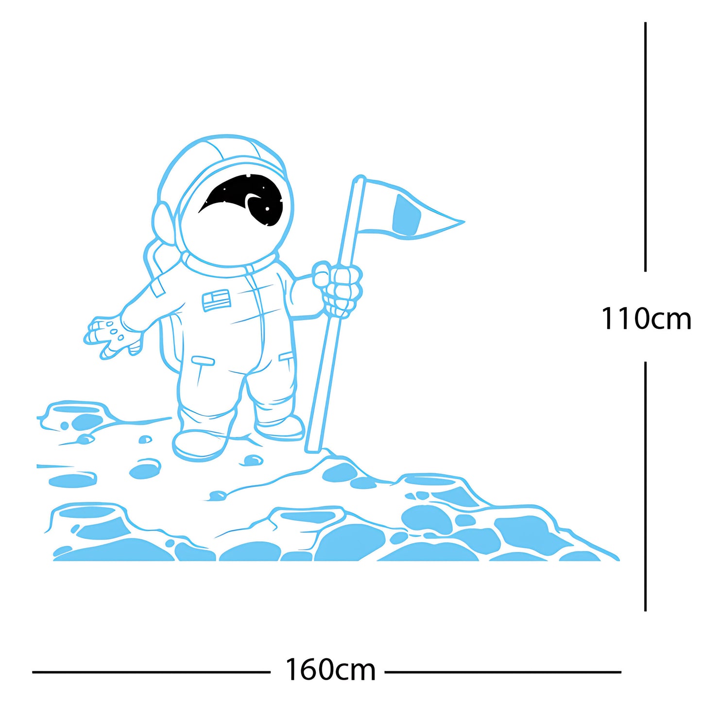 Spaceman on the Moon Wall Sticker – Astronaut Kids Bedroom Decal