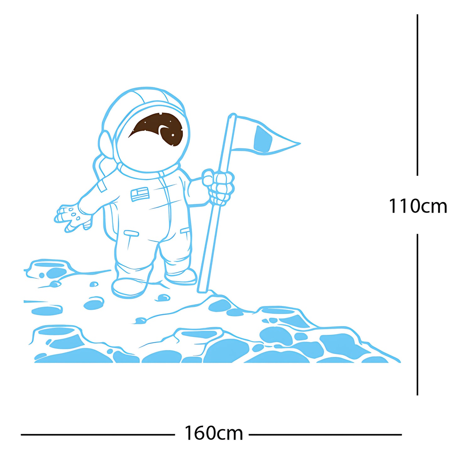 Spaceman on the Moon Wall Sticker – Astronaut Kids Bedroom Decal