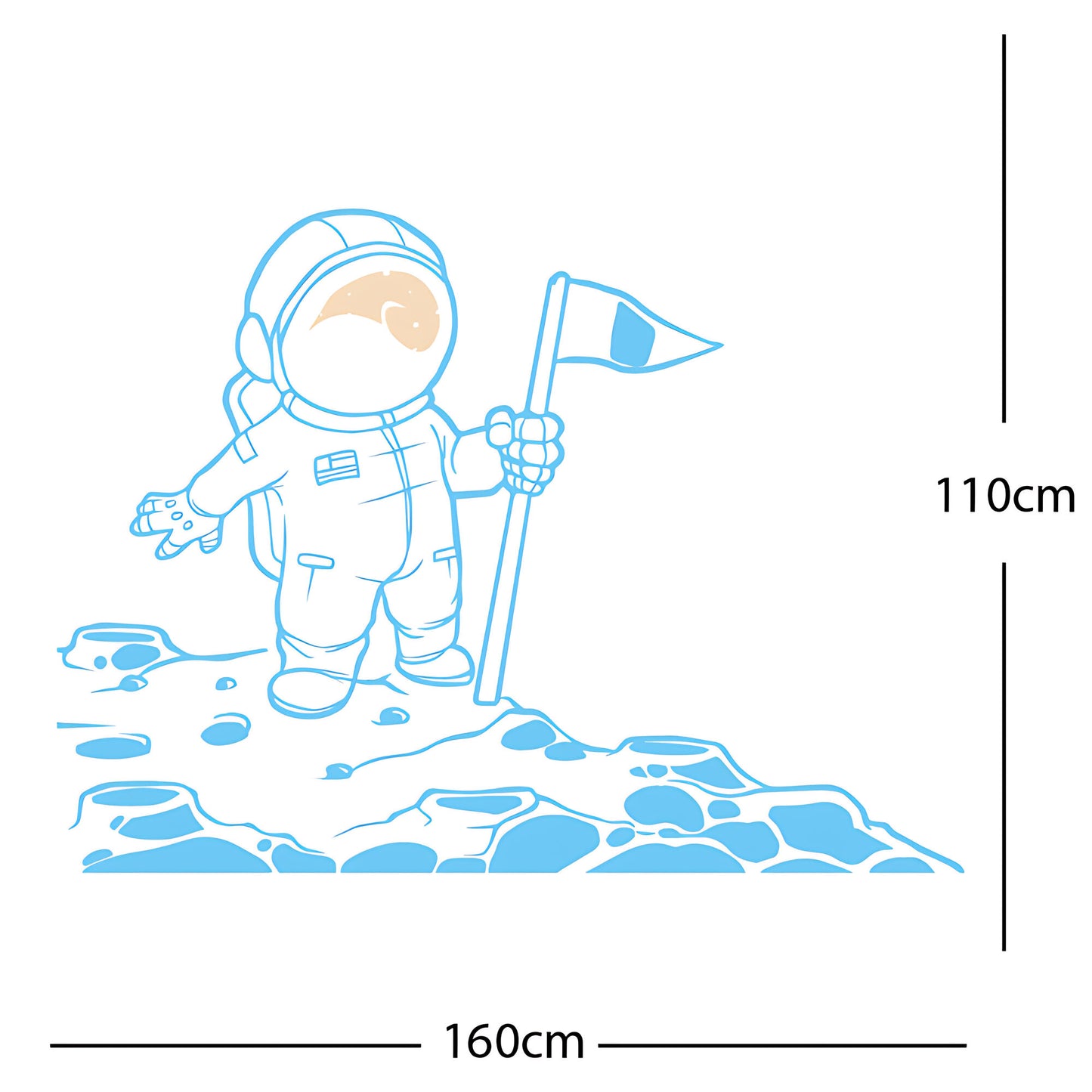 Spaceman on the Moon Wall Sticker – Astronaut Kids Bedroom Decal