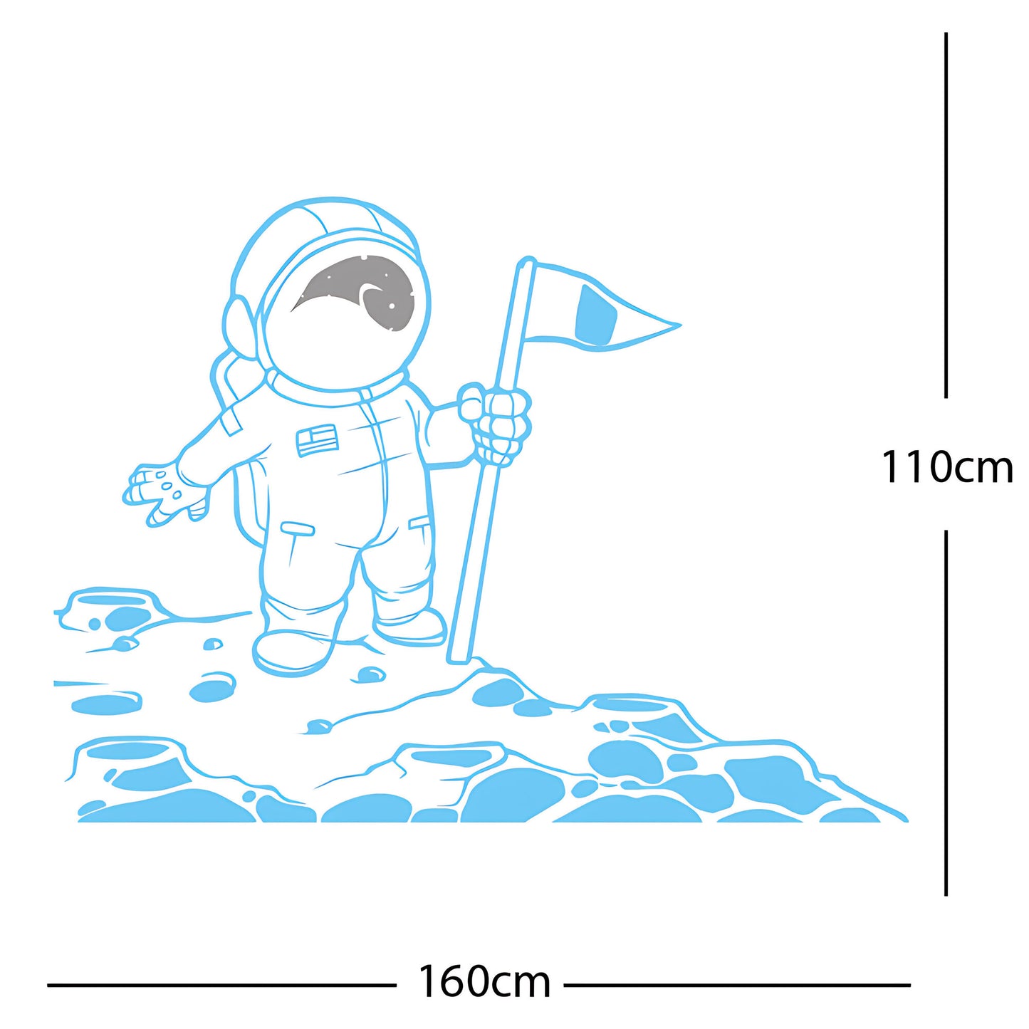 Spaceman on the Moon Wall Sticker – Astronaut Kids Bedroom Decal