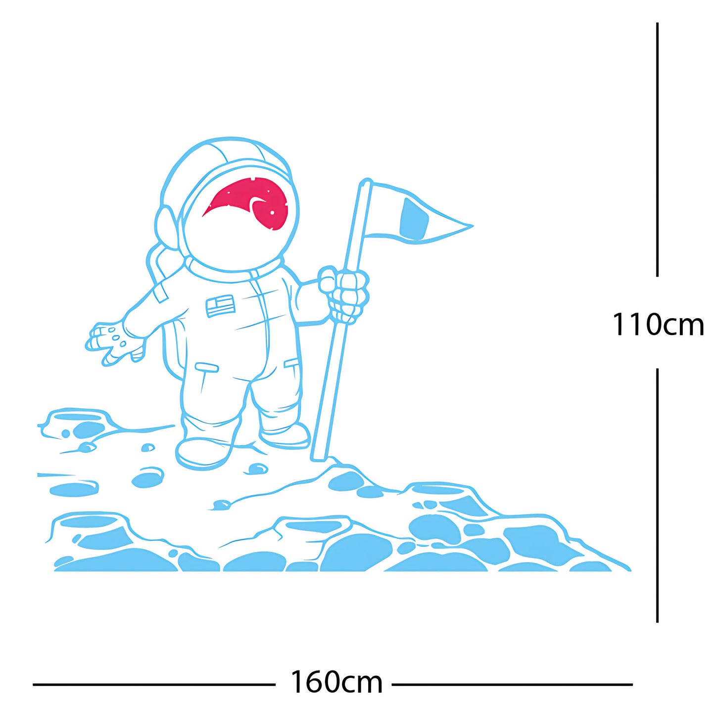 Spaceman on the Moon Wall Sticker – Astronaut Kids Bedroom Decal