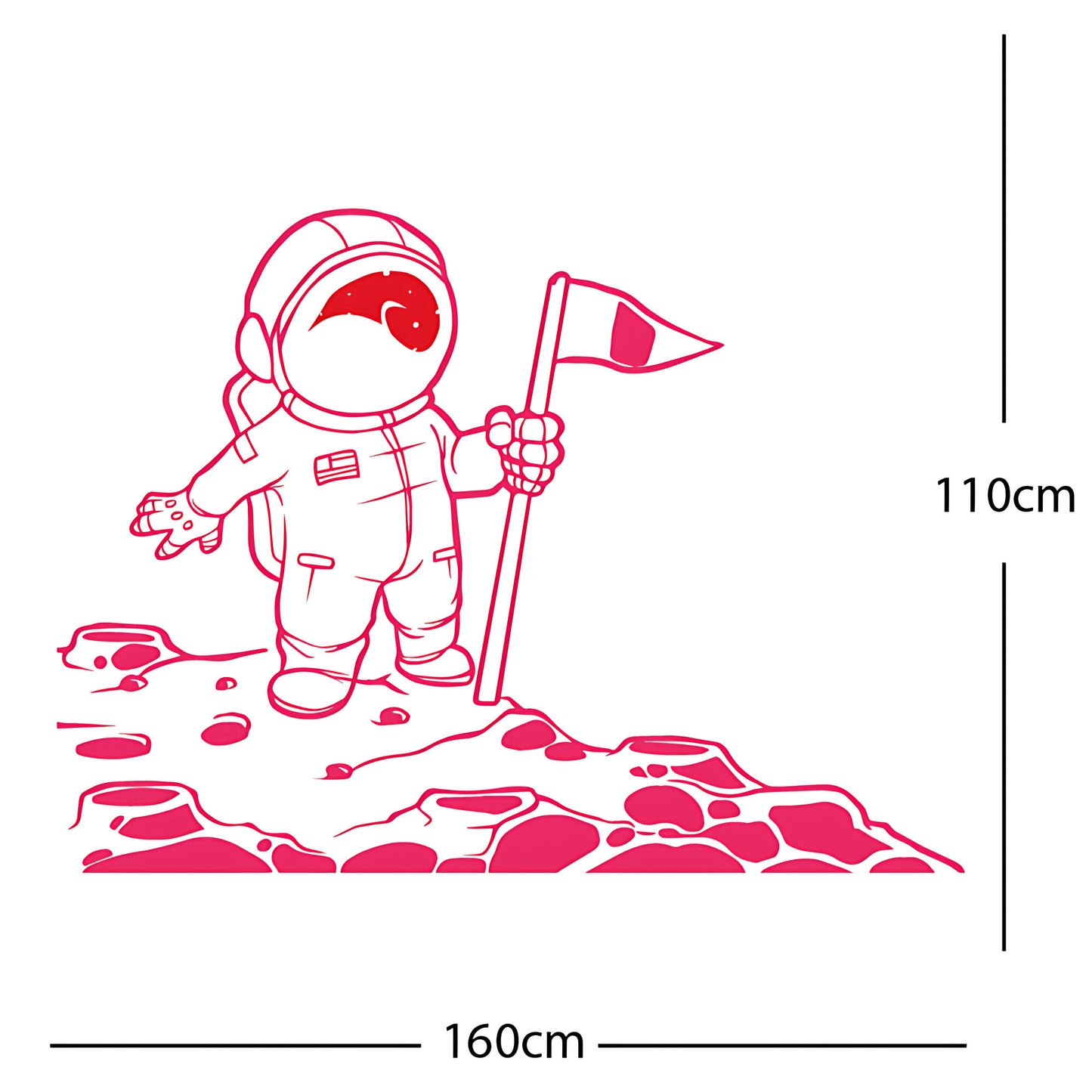Spaceman on the Moon Wall Sticker – Astronaut Kids Bedroom Decal