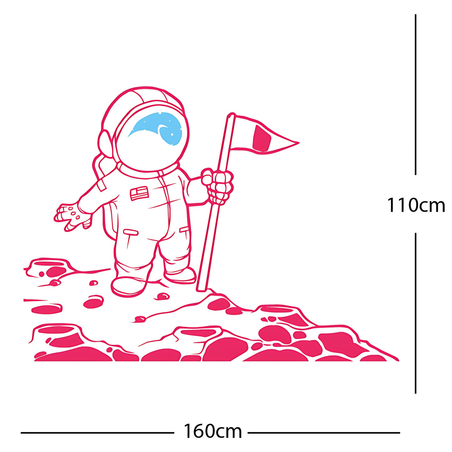 Spaceman on the Moon Wall Sticker – Astronaut Kids Bedroom Decal