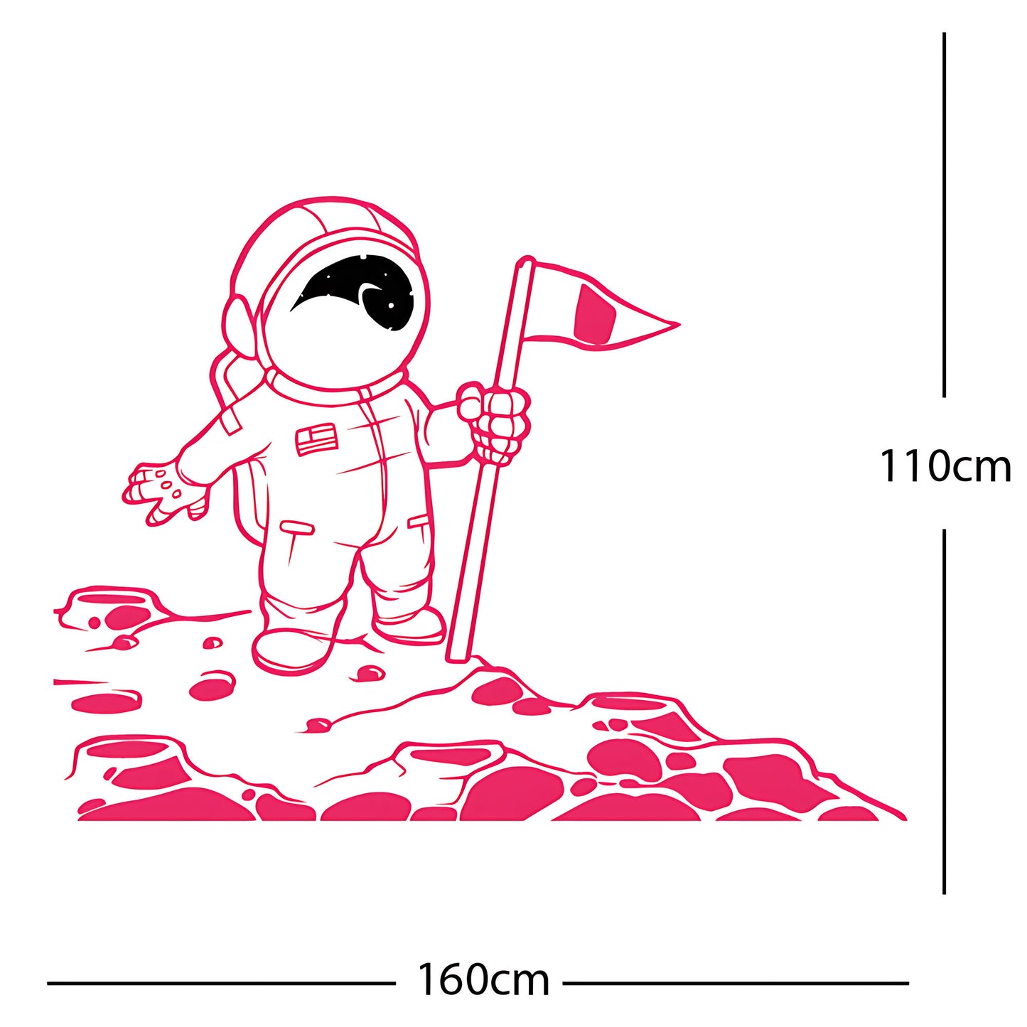Spaceman on the Moon Wall Sticker – Astronaut Kids Bedroom Decal