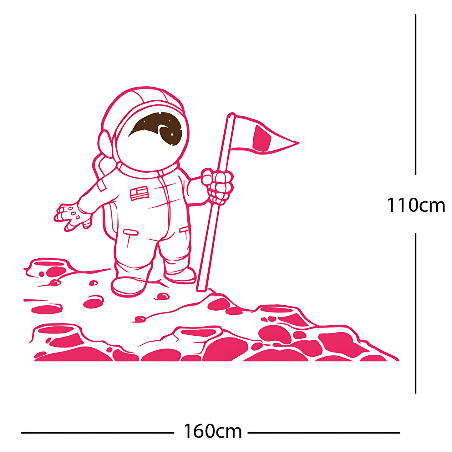 Spaceman on the Moon Wall Sticker – Astronaut Kids Bedroom Decal