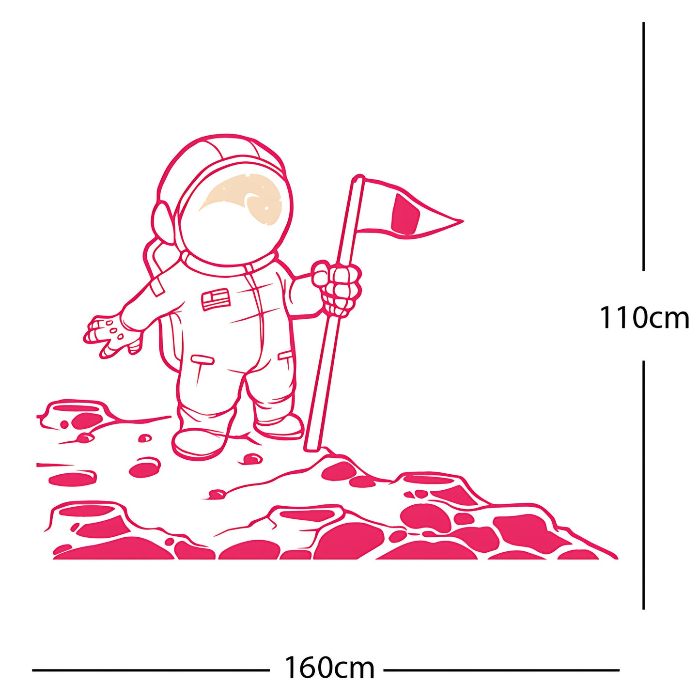 Spaceman on the Moon Wall Sticker – Astronaut Kids Bedroom Decal