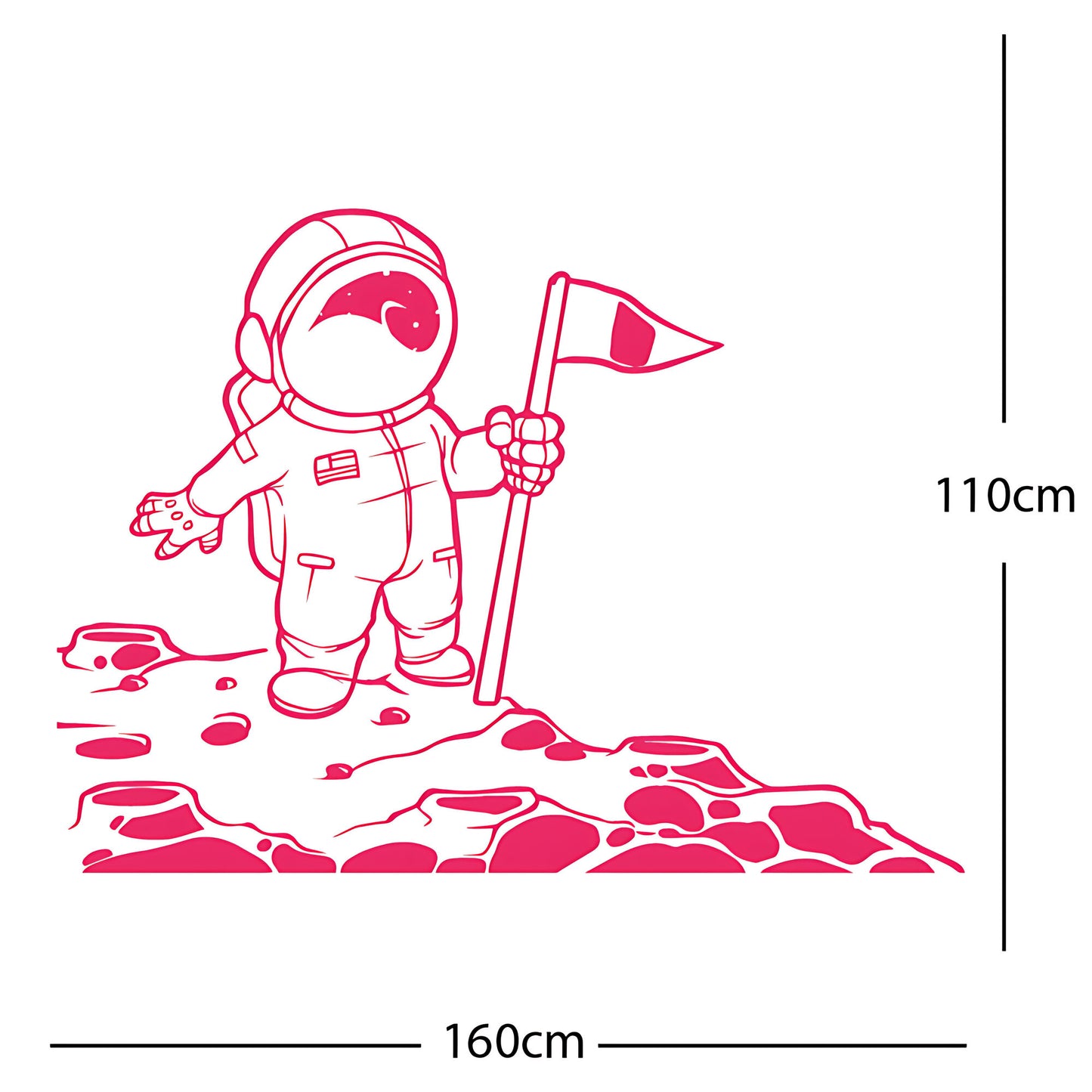 Spaceman on the Moon Wall Sticker – Astronaut Kids Bedroom Decal