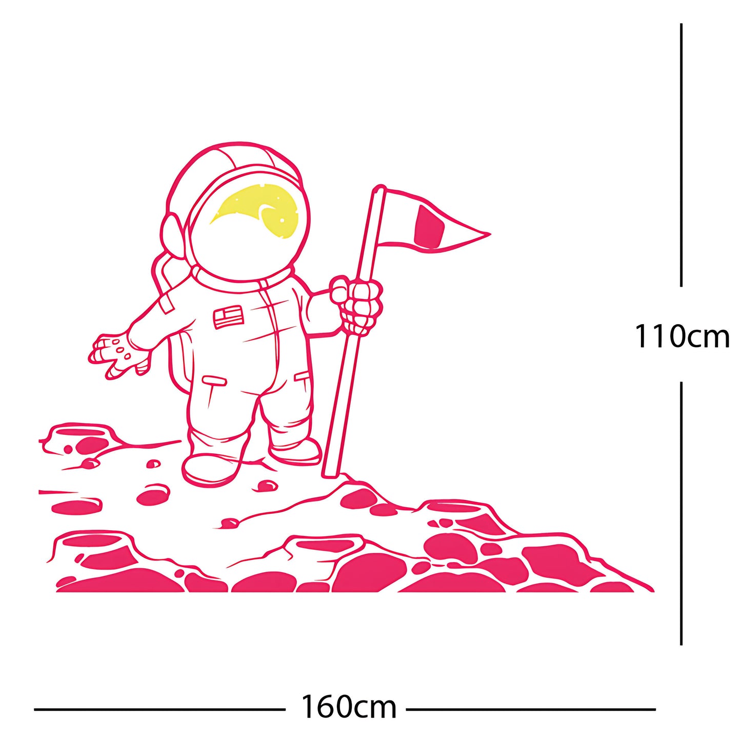 Spaceman on the Moon Wall Sticker – Astronaut Kids Bedroom Decal