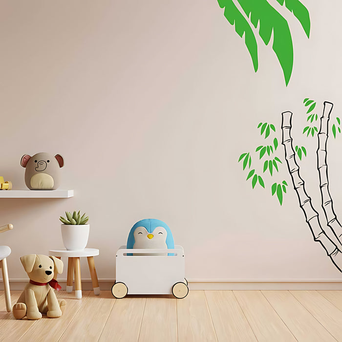Bamboo Tree Wall Sticker – Jungle or Oriental Home Decal