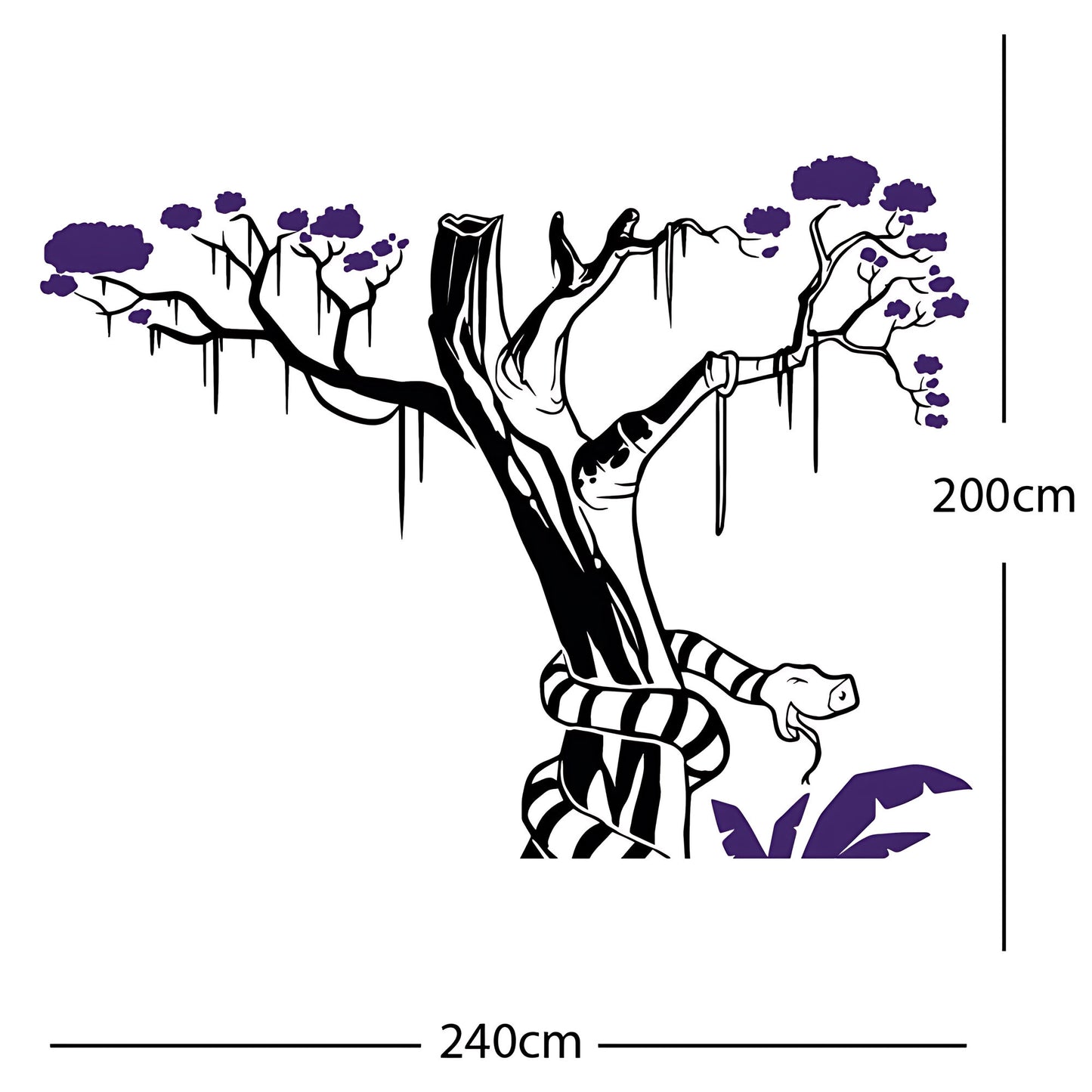 Large Tree with Snake - Wall Sticker