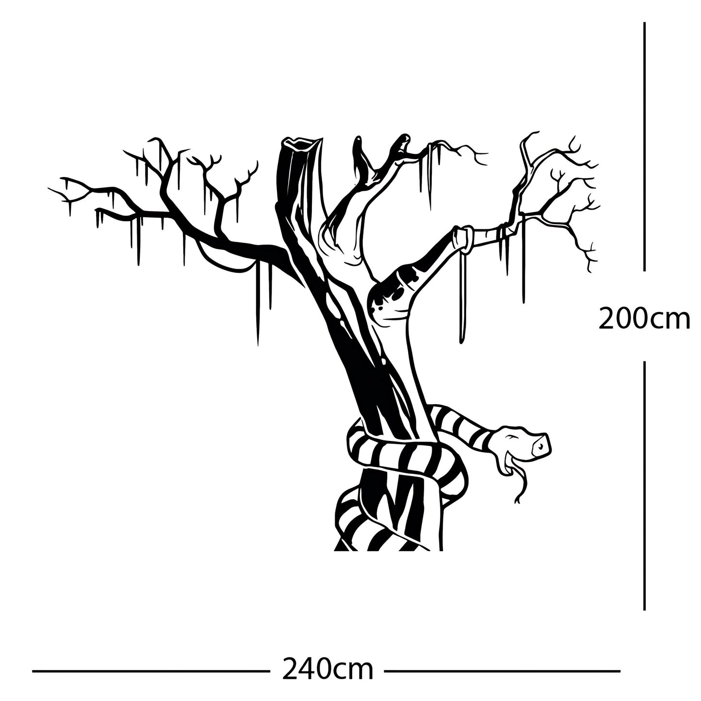 Large Tree with Snake - Wall Sticker
