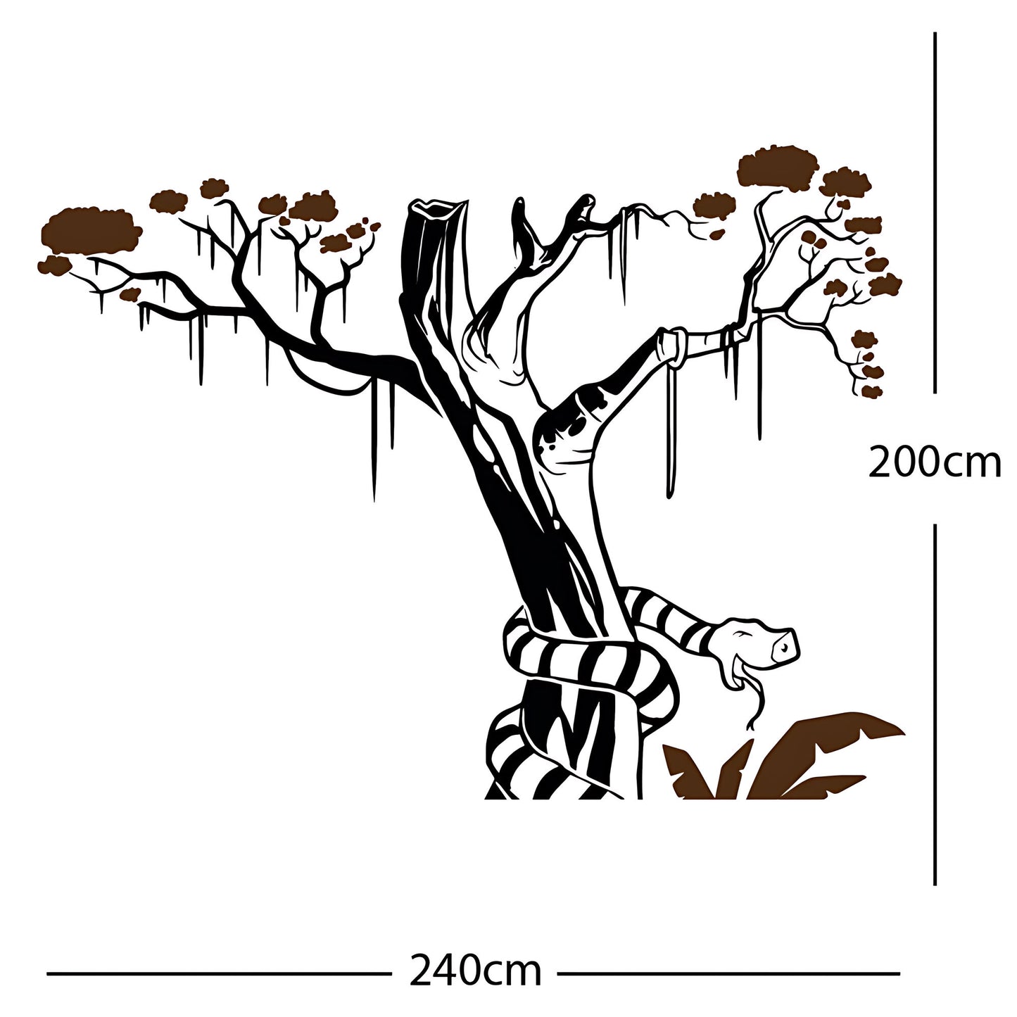 Large Tree with Snake - Wall Sticker