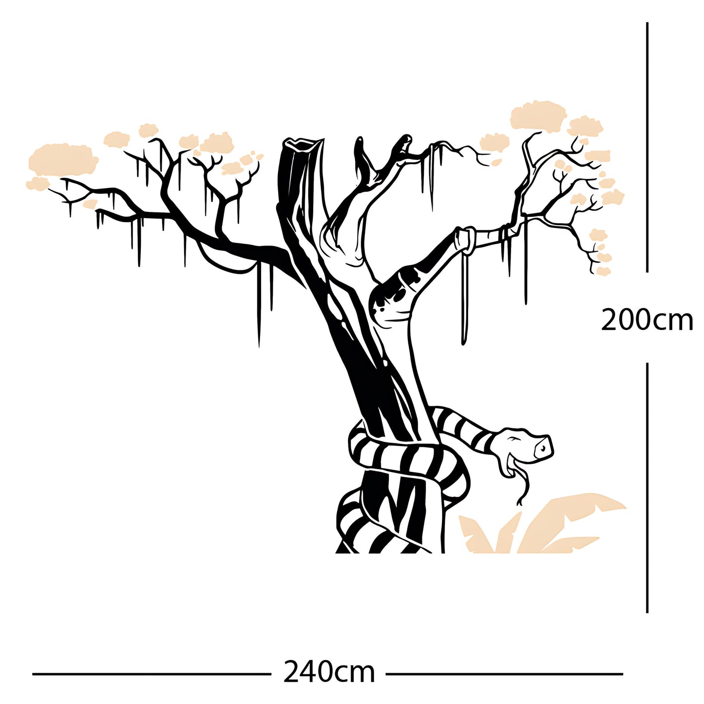 Large Tree with Snake - Wall Sticker
