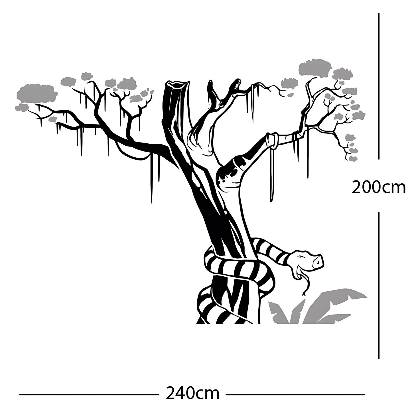 Large Tree with Snake - Wall Sticker