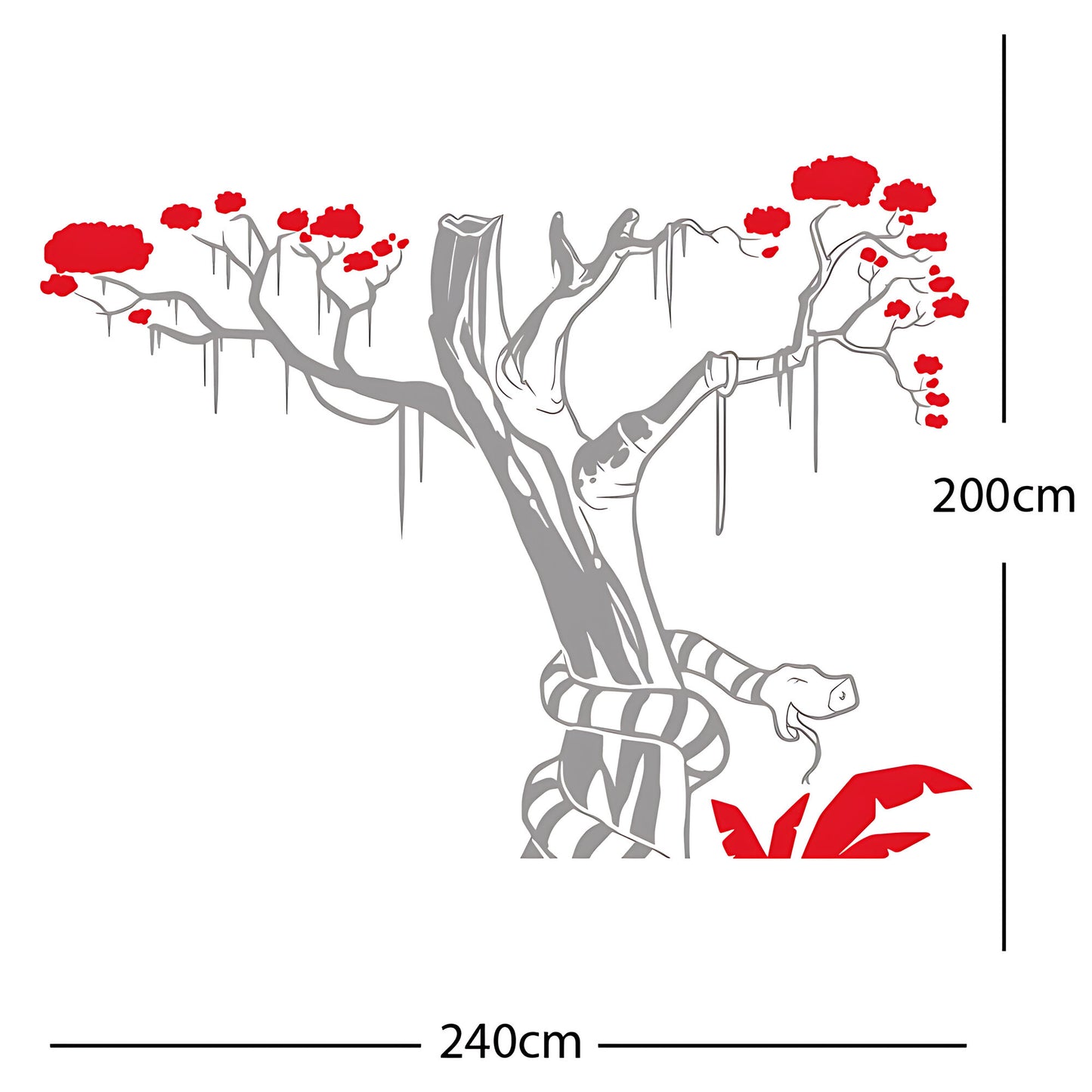 Large Tree with Snake - Wall Sticker