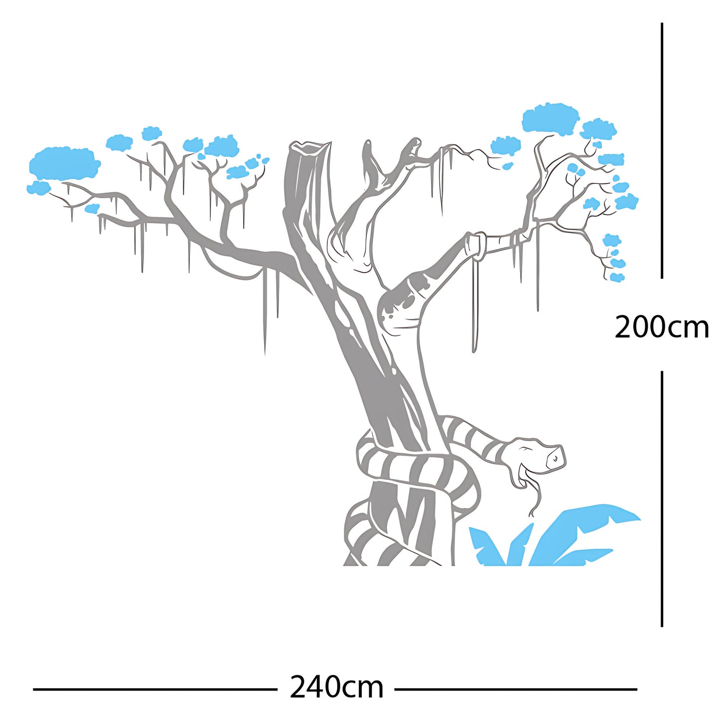 Large Tree with Snake - Wall Sticker