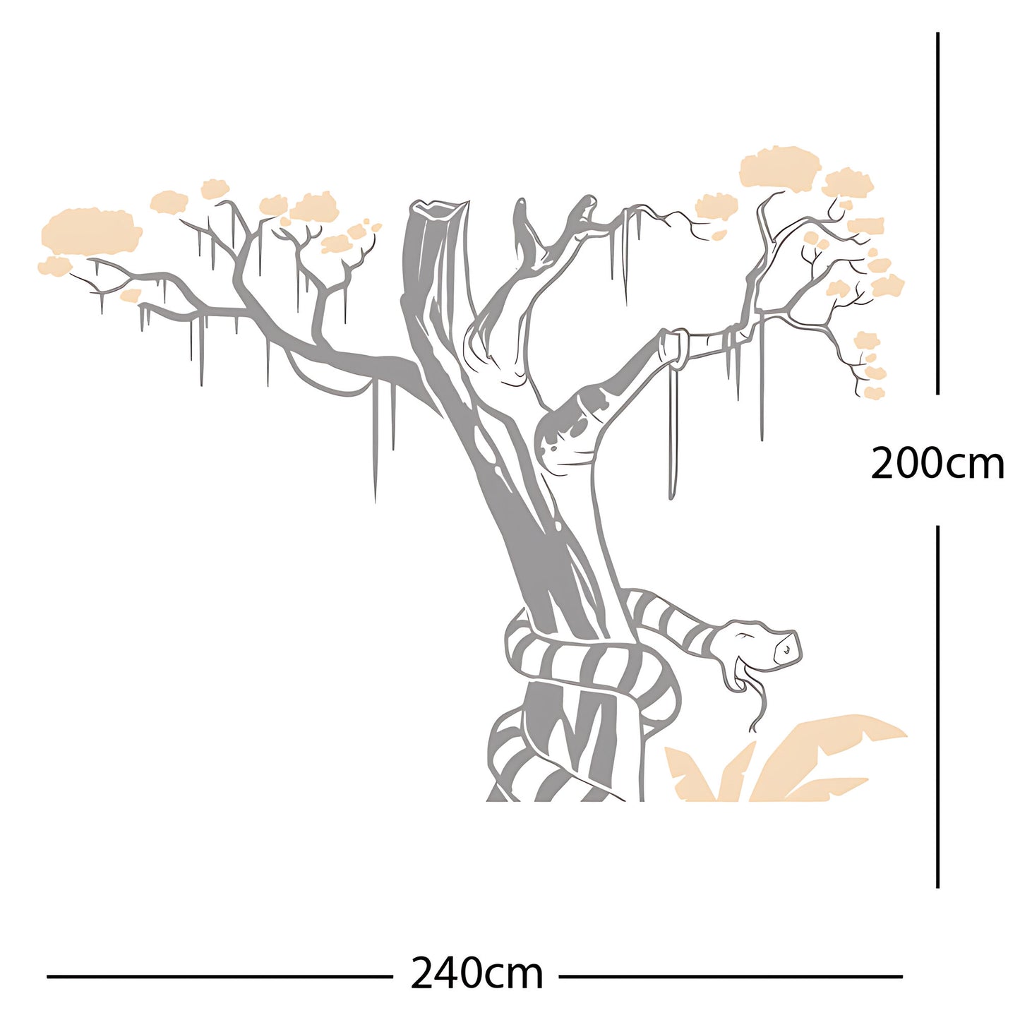 Large Tree with Snake - Wall Sticker