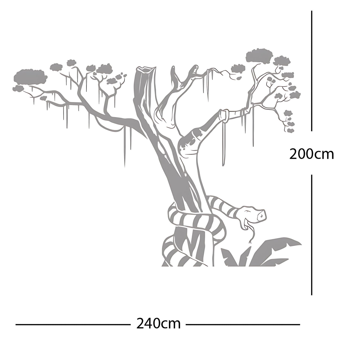 Large Tree with Snake - Wall Sticker