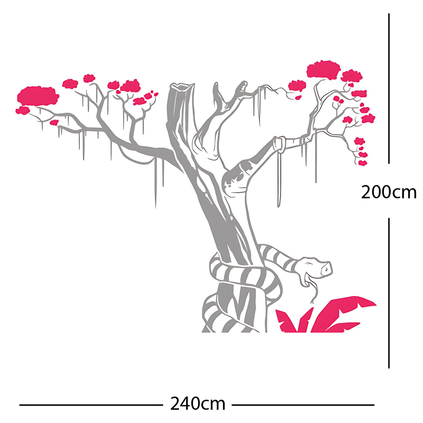 Large Tree with Snake - Wall Sticker