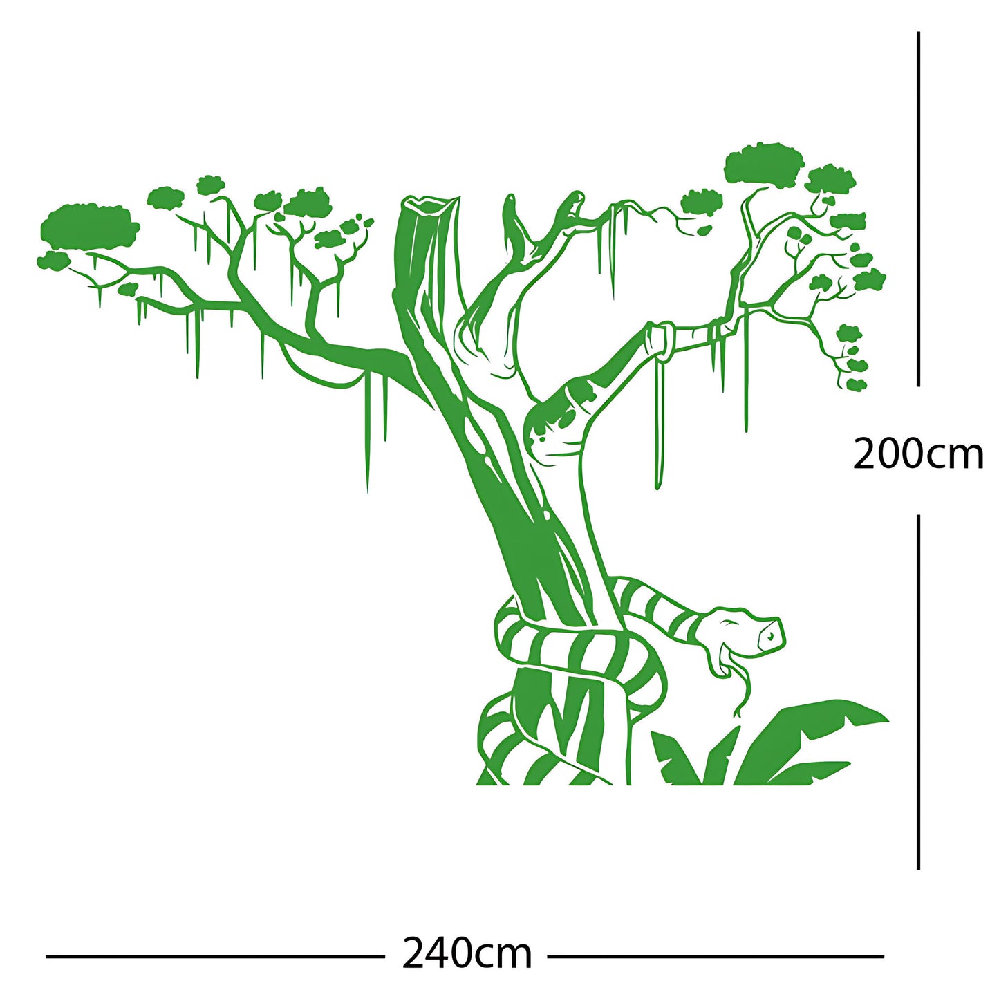 Large Tree with Snake - Wall Sticker