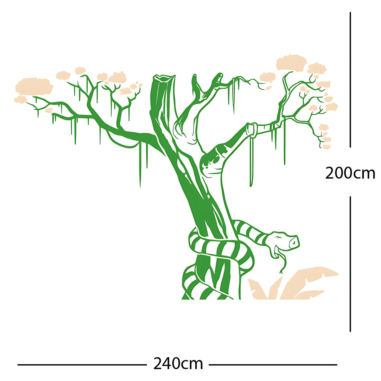 Large Tree with Snake - Wall Sticker
