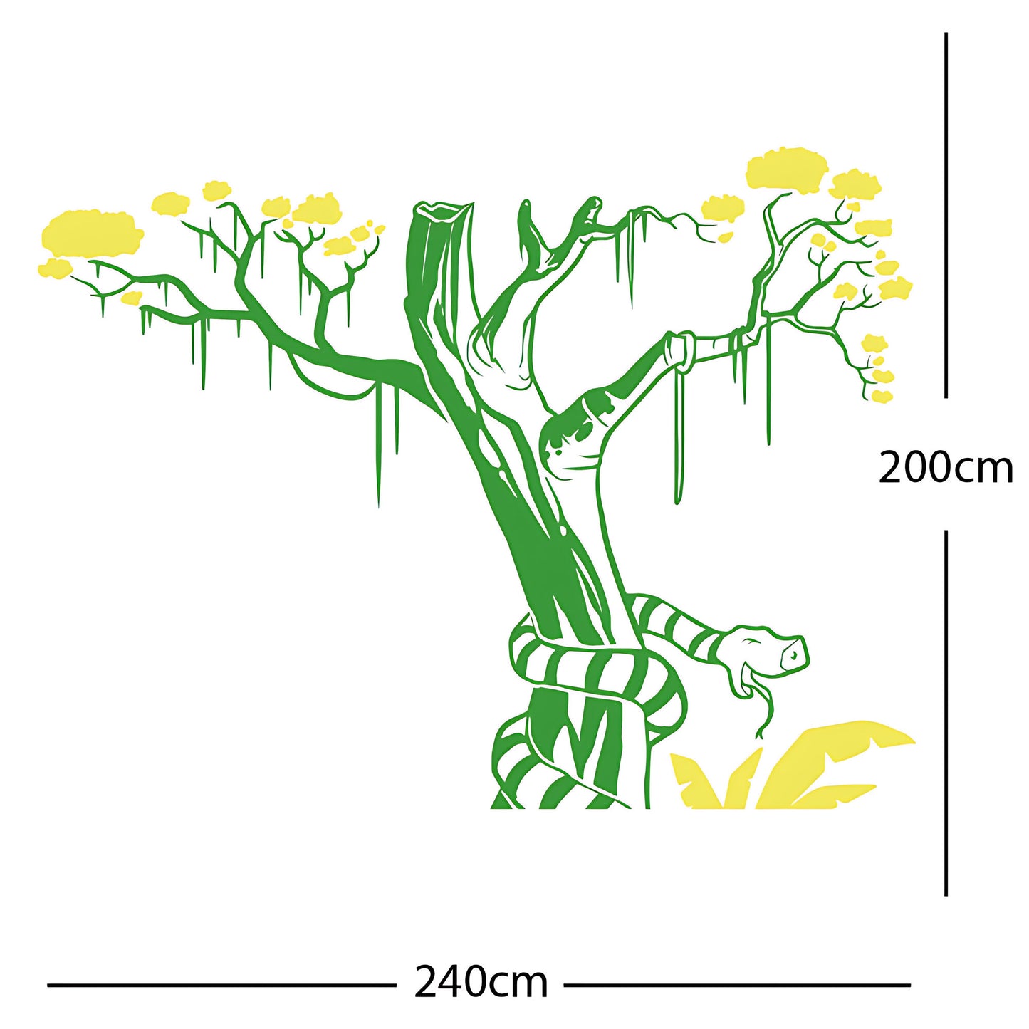 Large Tree with Snake - Wall Sticker