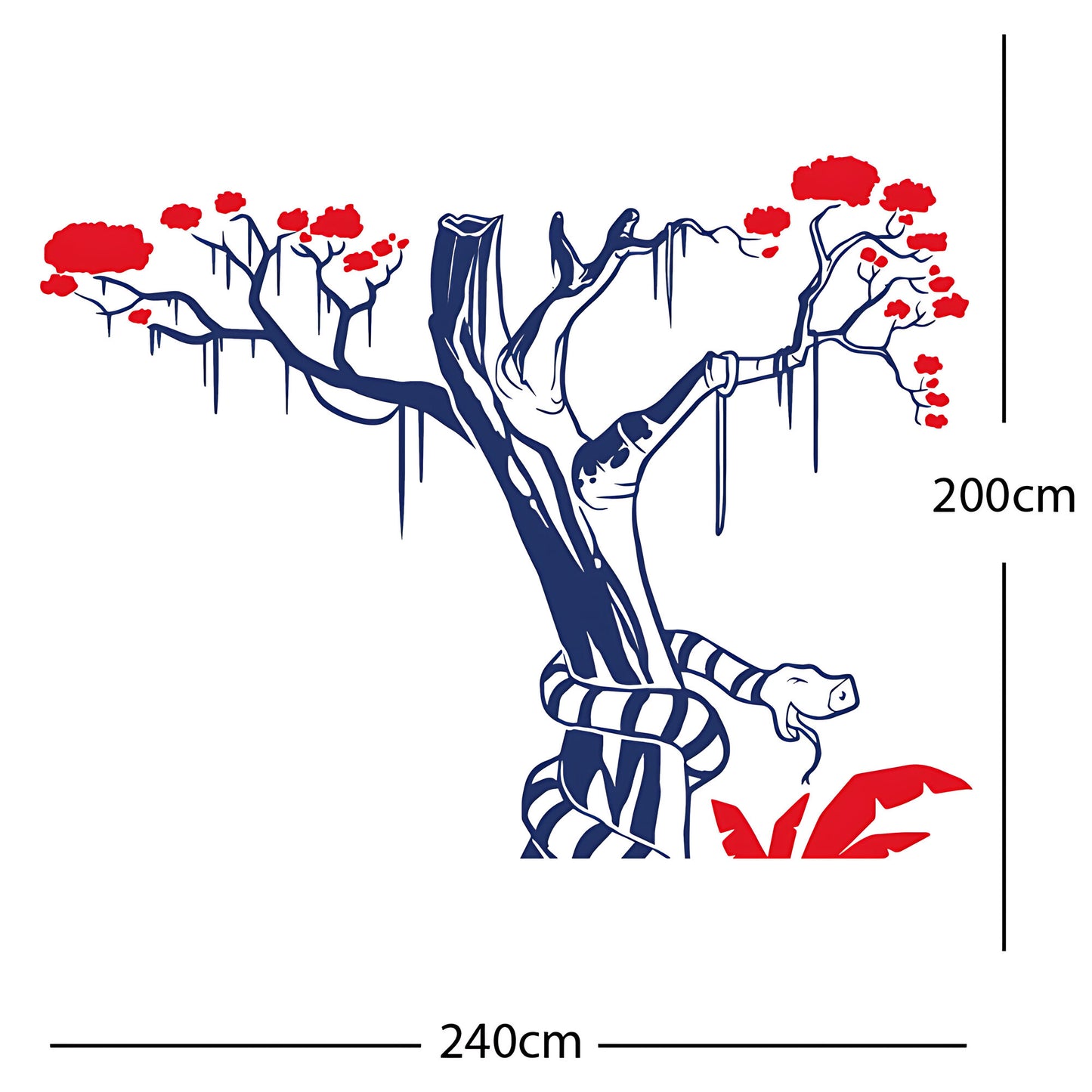 Large Tree with Snake - Wall Sticker
